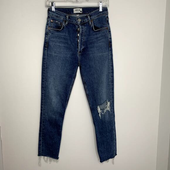Agolde Nico High Rise Slim Womens Blue Denim Jeans Size 26 - Picture 2 of 14
